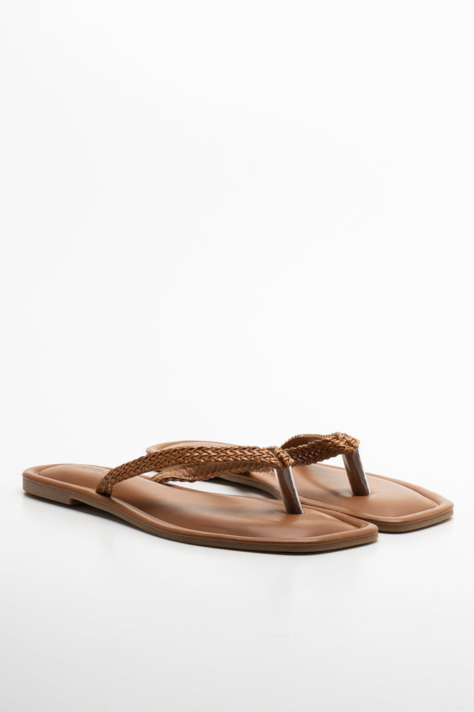 Weave Thong Sandal Brown