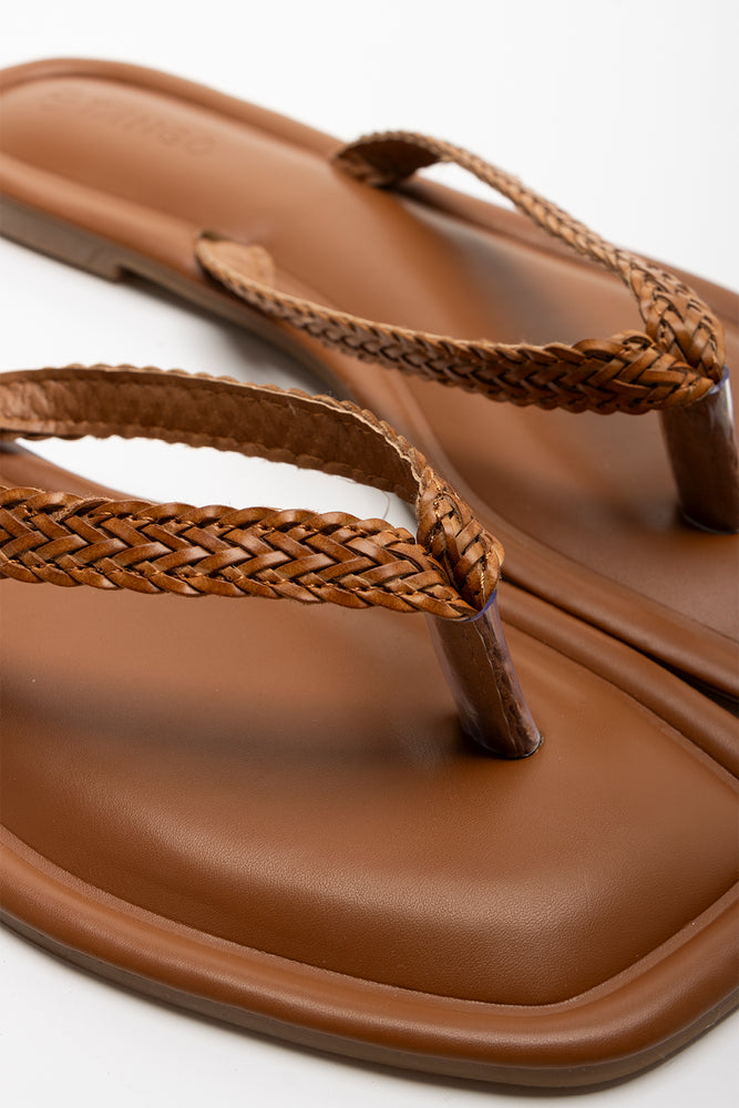 Weave Thong Sandal Brown (2)