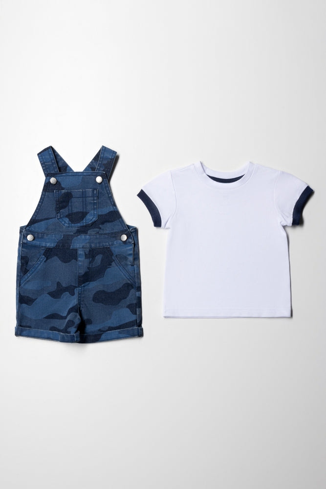 Camo Denim Dungaree Set Blue (4)