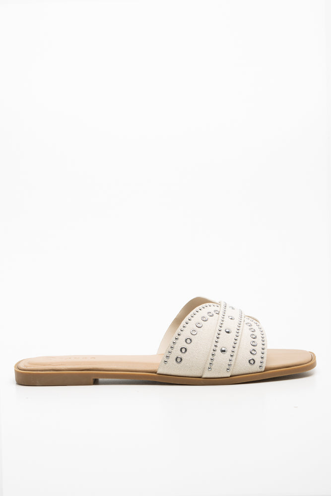 Studded Sandal Cream