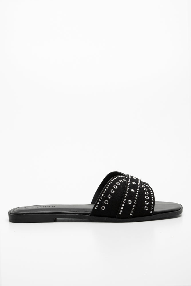 Studded Mule Sandal Black