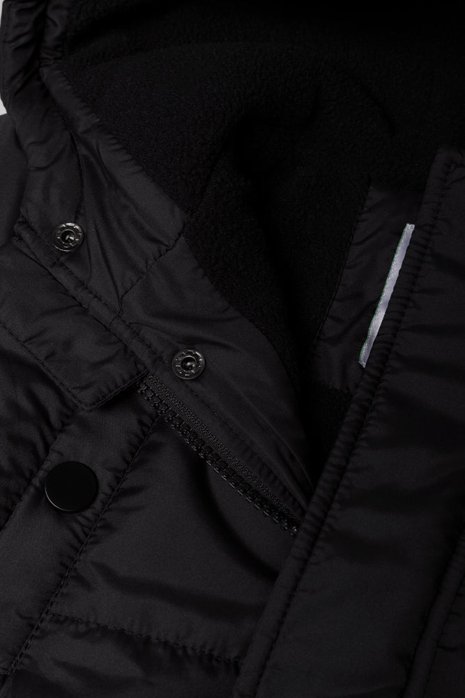 Hooded Puffer Parka Jacket Black