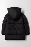 Hooded Puffer Parka Jacket Black (3)