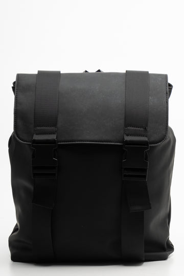 Fold Over Back Pack Black