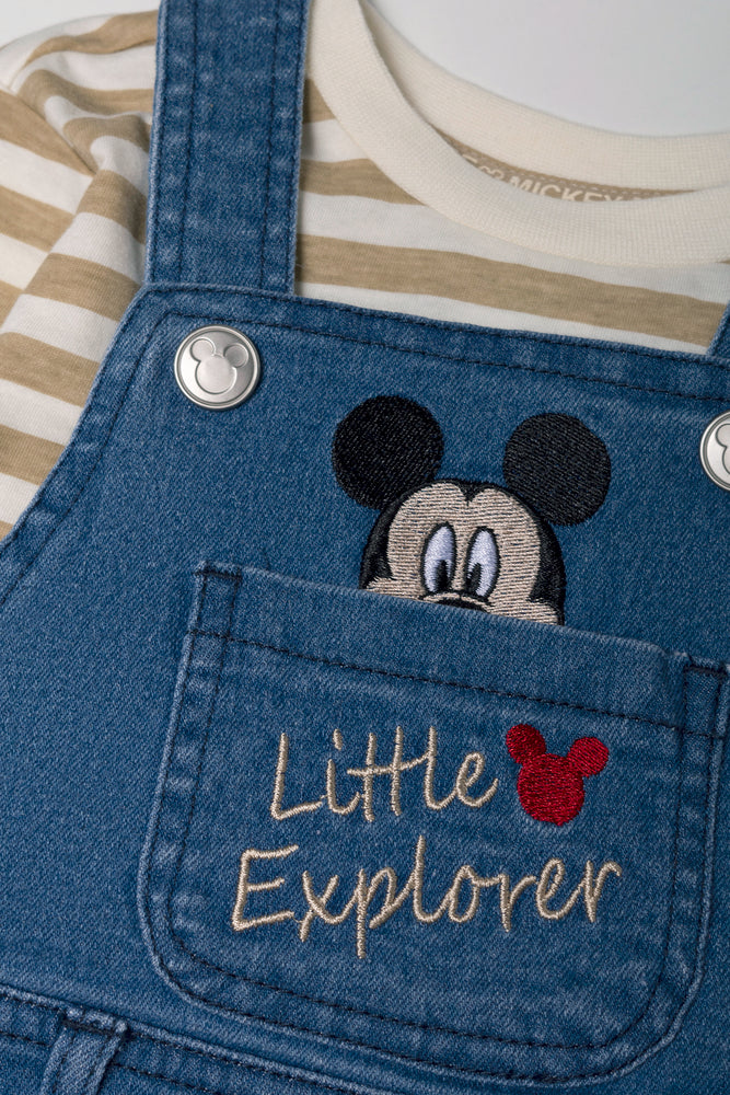 Mickey Mouse Denim Dungaree Set