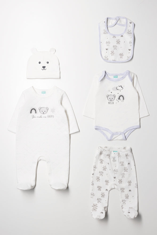 5 Piece Bear Set White