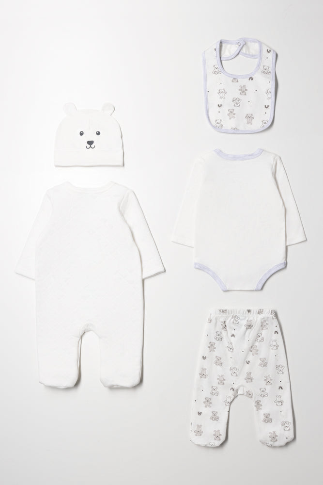 5 Piece Bear Set White (6)