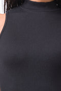 Seamless High Neck Bodycon Dress Black (3)