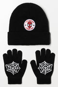 Spider-Man Beanie And Gloves Set Black