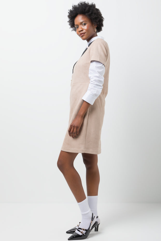 Suede Tunic Dress Natural