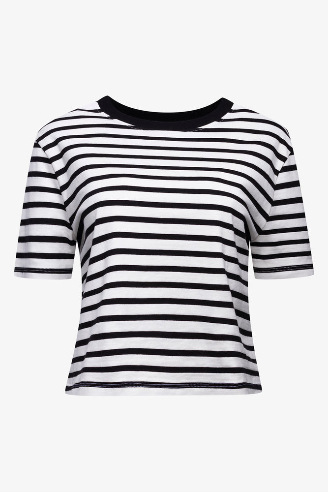 Stripe Top Black And White