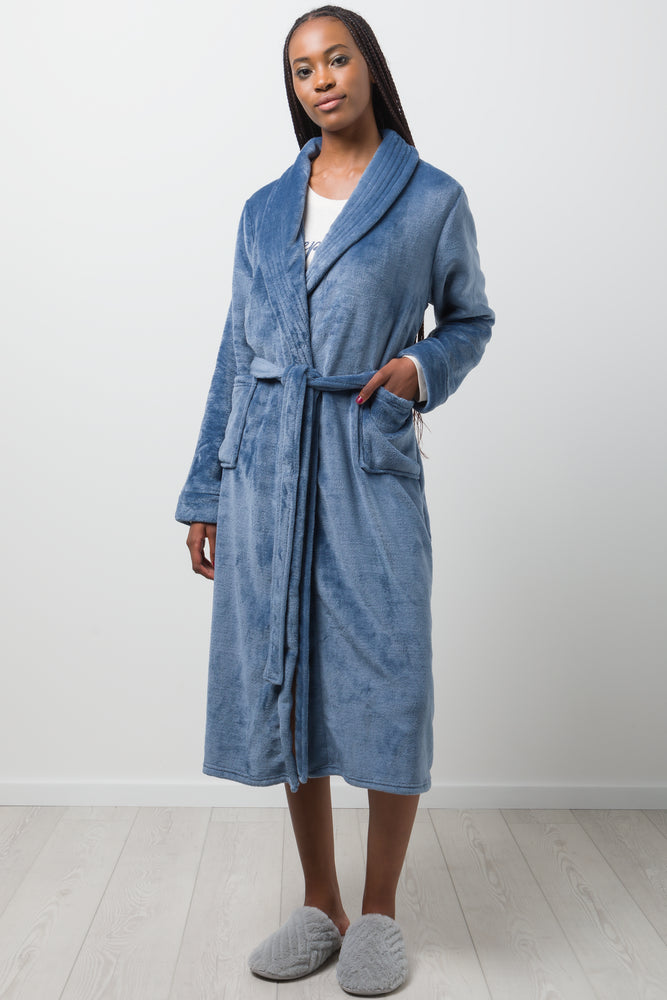 Shawl Collar Gown Blue