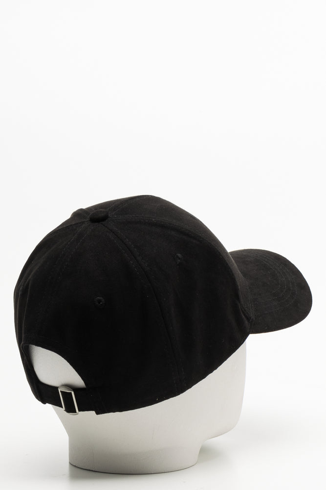 Suede Peak Cap Black