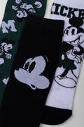 Mickey Mouse 3 Pack Socks Green, Black And White (1)