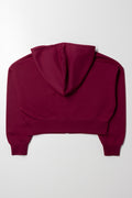 Hooded Crop Zip Up Tracktop Burgundy (2)