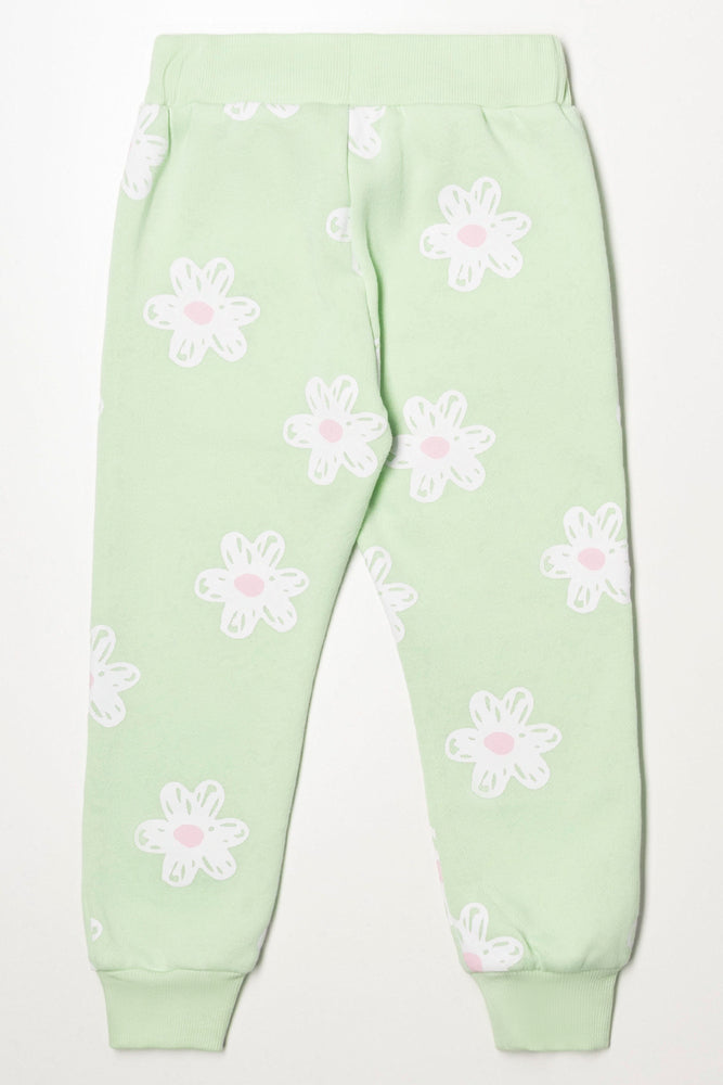 Bluey Floral Trackpants Green (2)