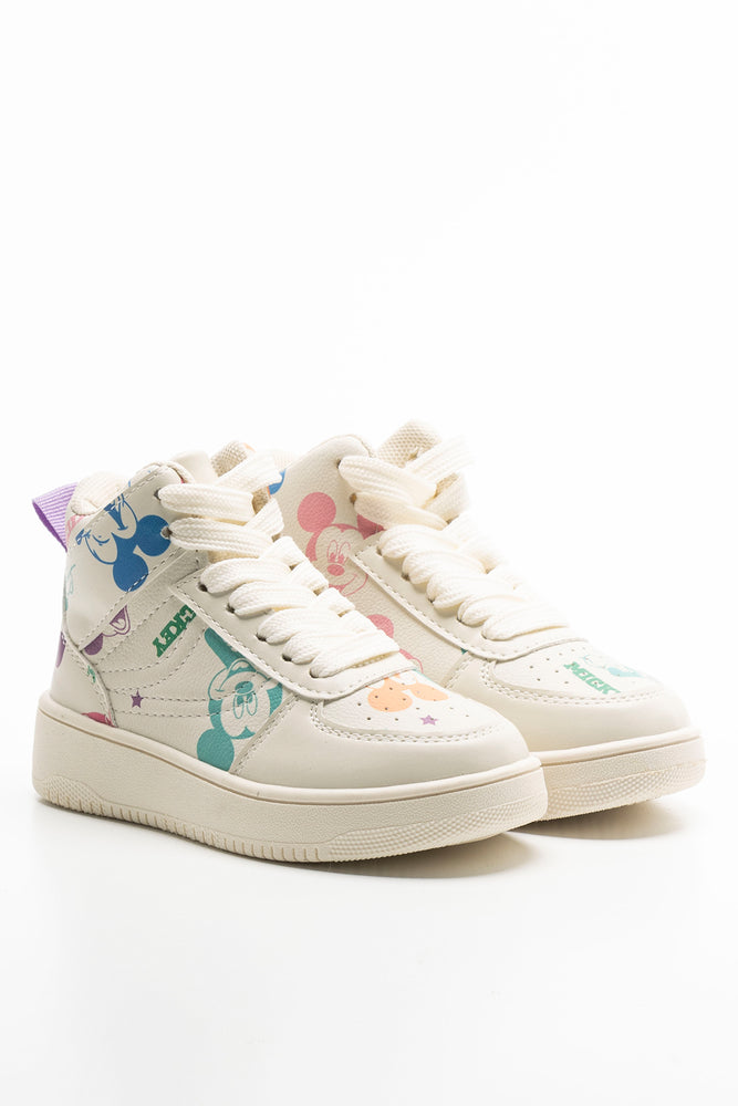 Mickey Mouse High Top Sneakers Natural