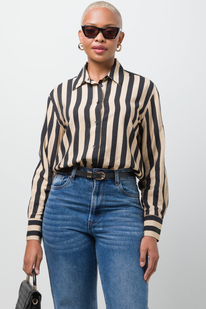 Stripe Shirt Natural & Black