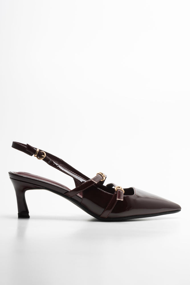 Slingback Heels Burgundy