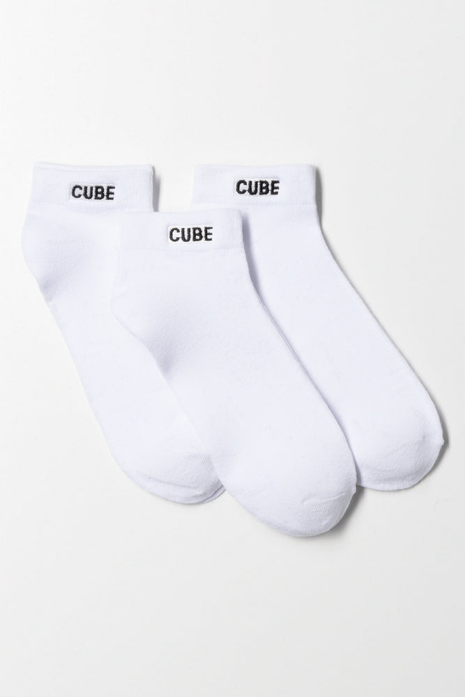 3 Pack Low Cut Socks White