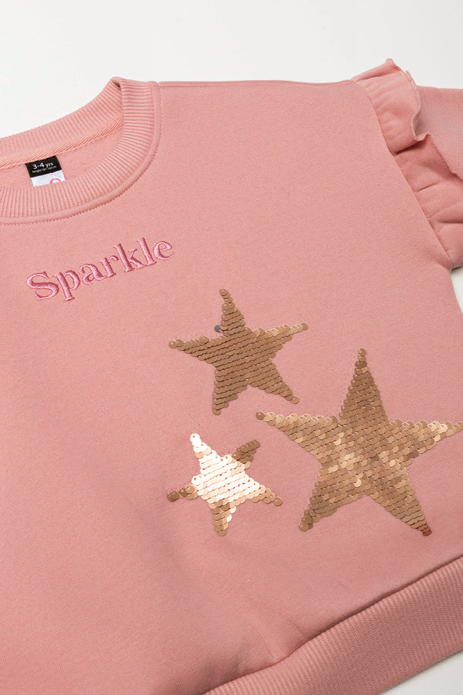 Star Tracktop And Leggings Set Pink