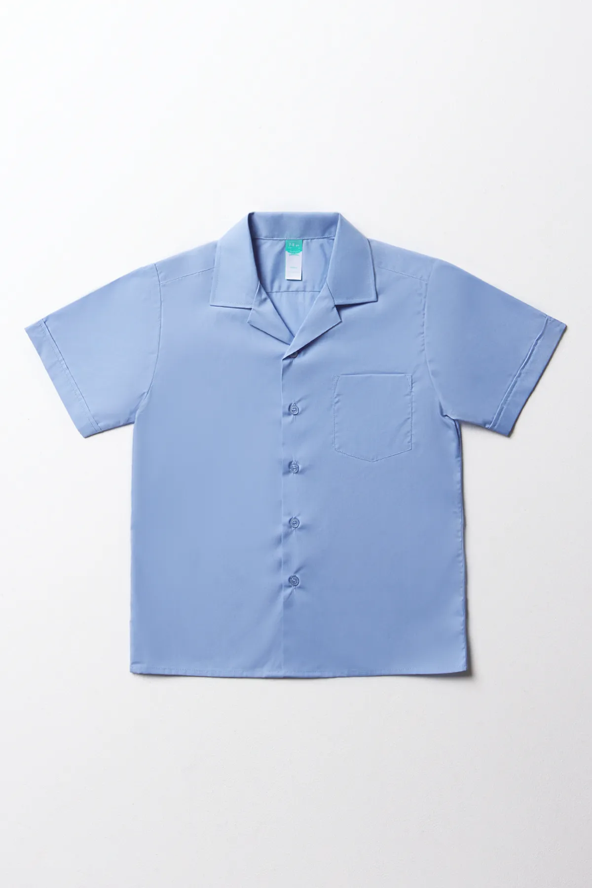 Unisex short sleeve collar shirt white - Kids's School Clothes