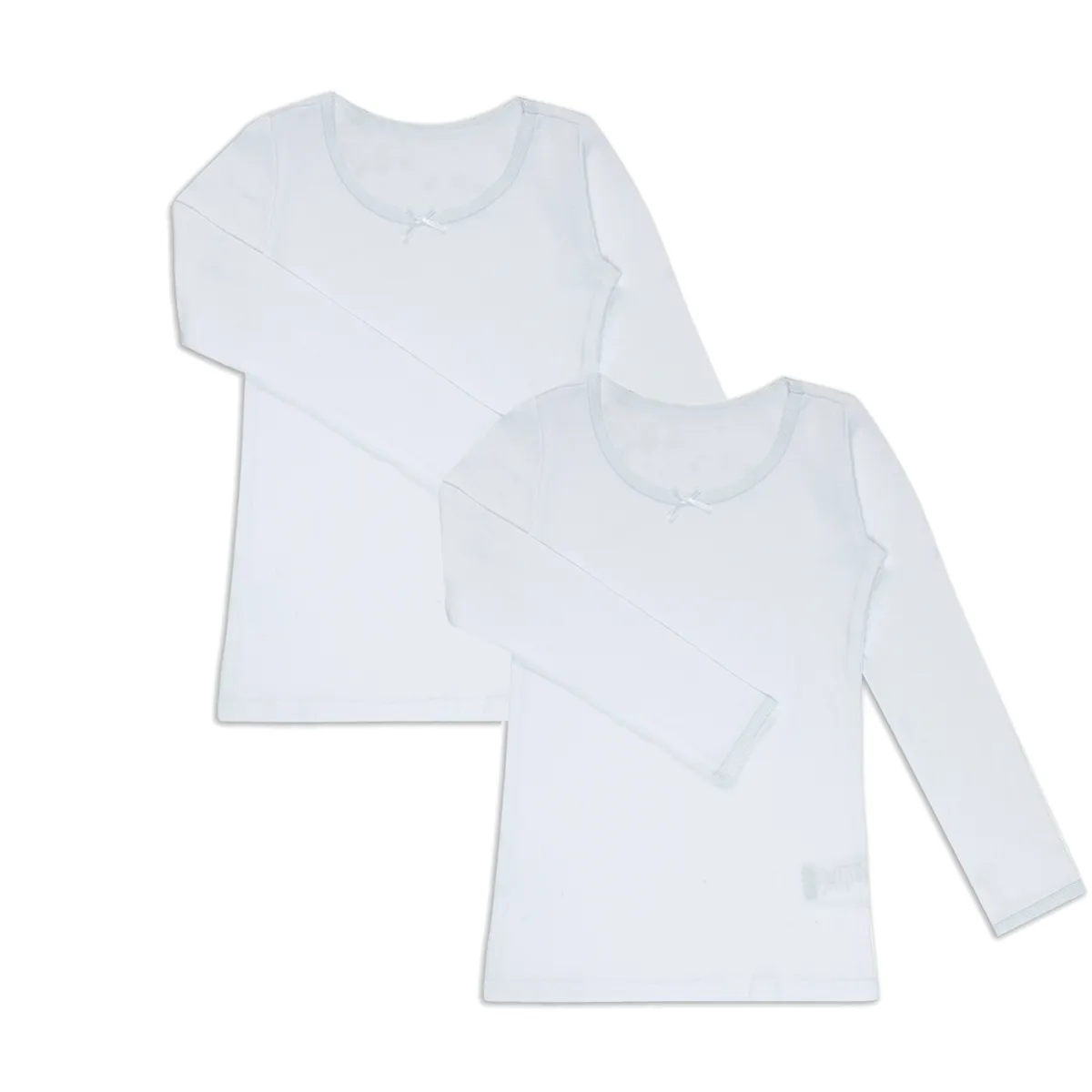 2 Pack Long Sleeve Vest - White