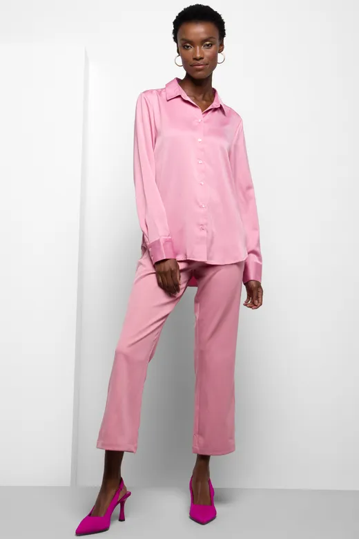 Pink Babydoll Satin Nighty with Robe nightgown set – Stilento