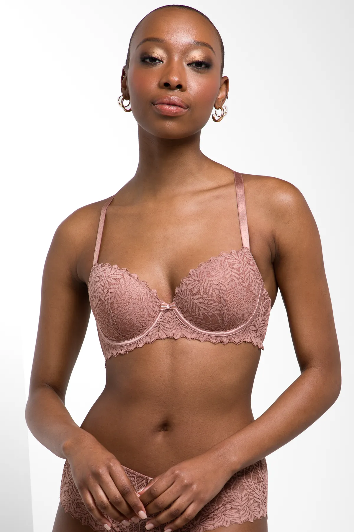 All Lace Wire Bra Pink