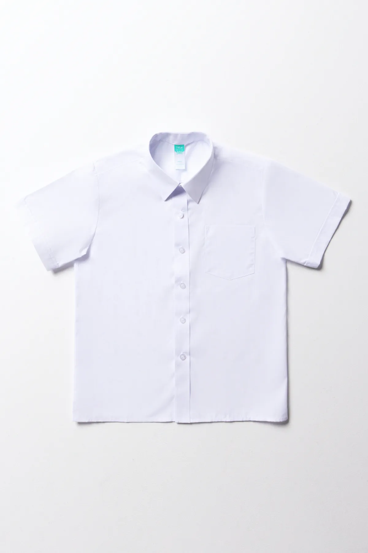 Unisex short sleeve collar shirt white - Kids's School Clothes