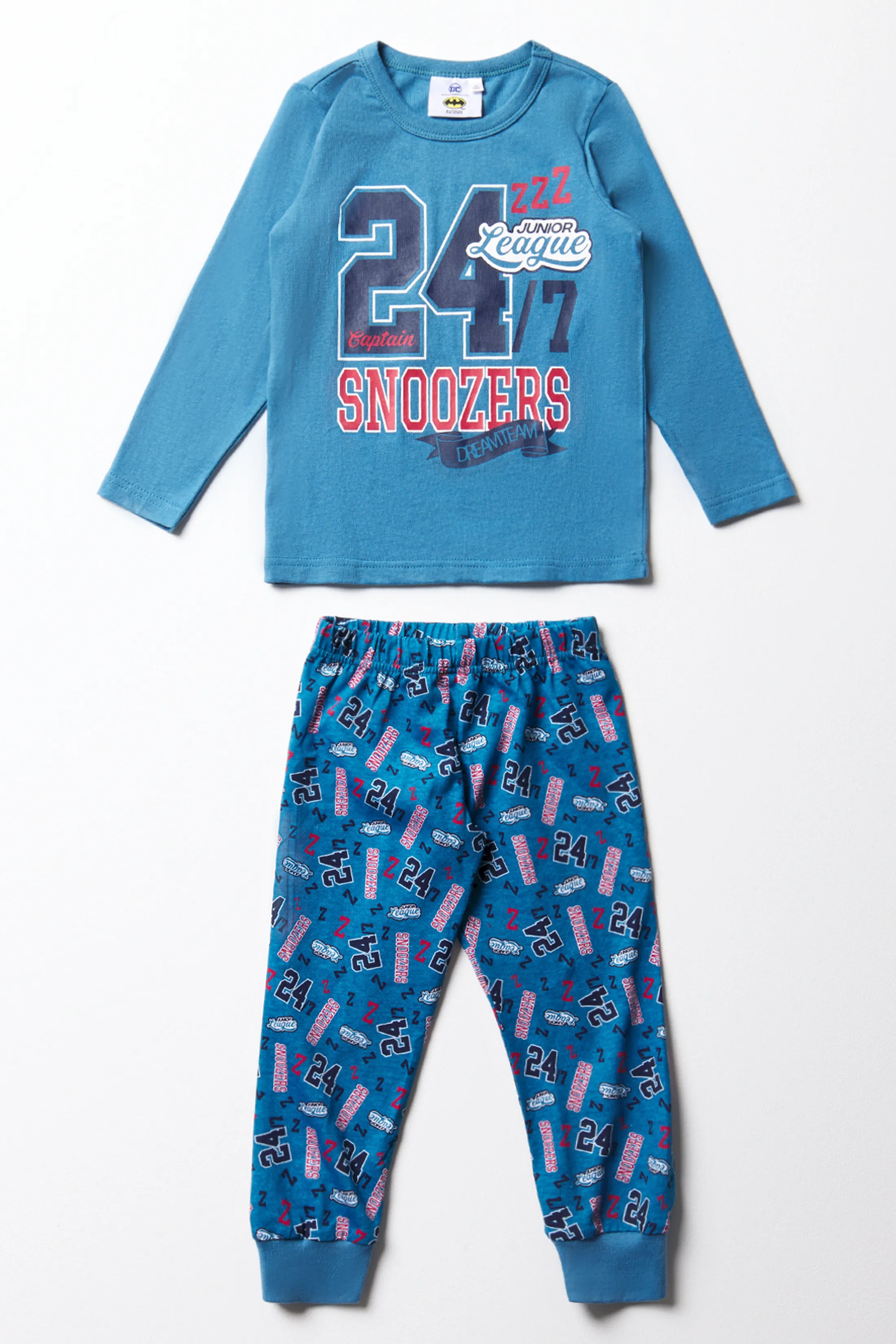 Kid's/Youth Long Sleeve Pajama Set | Blue Checkers