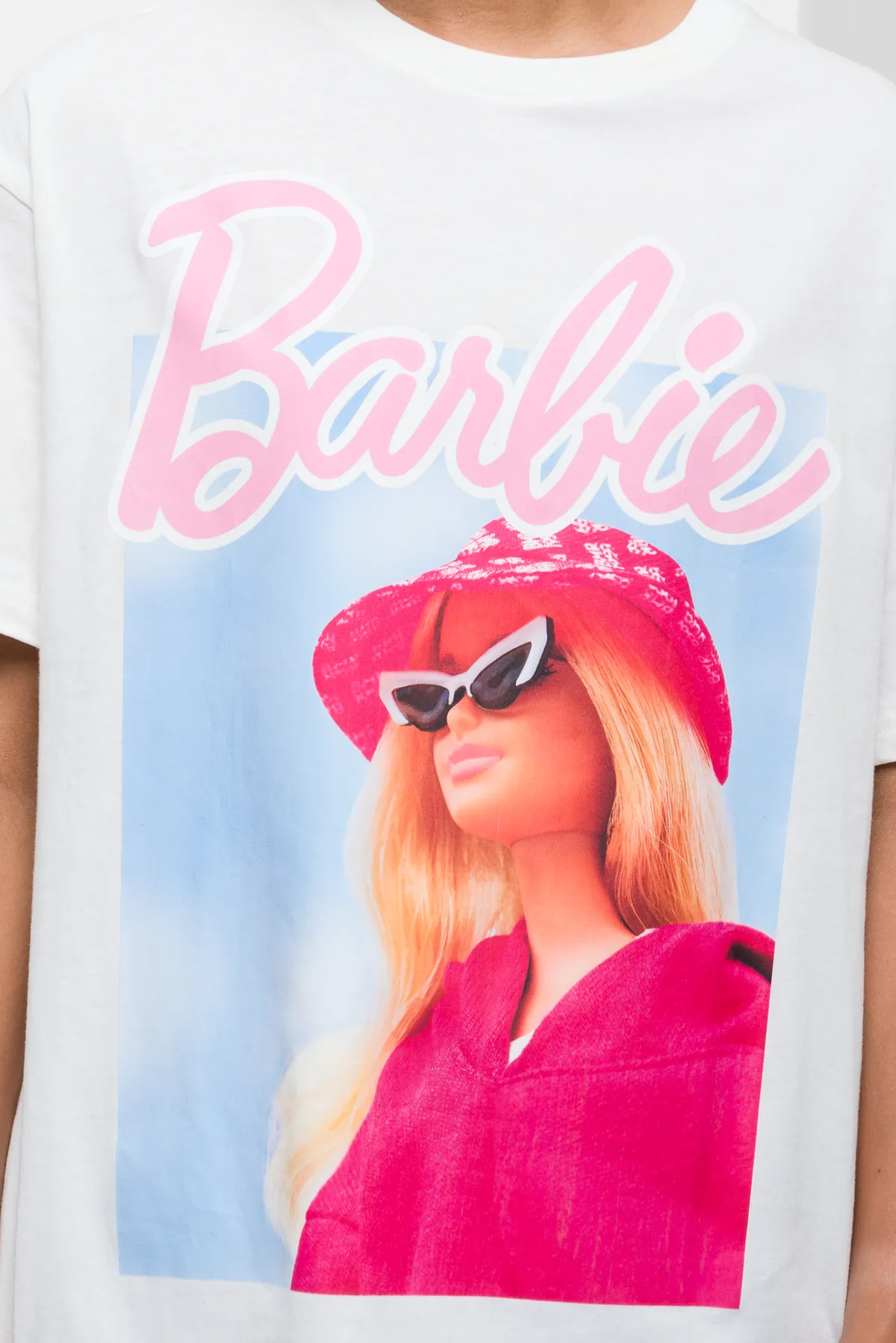 Optical white Oversized T-shirt with Barbie® lettering - Buy Online